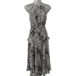 WHBM Sz 4 Floral Paisley, Ruffled, Tiered Dress EUC